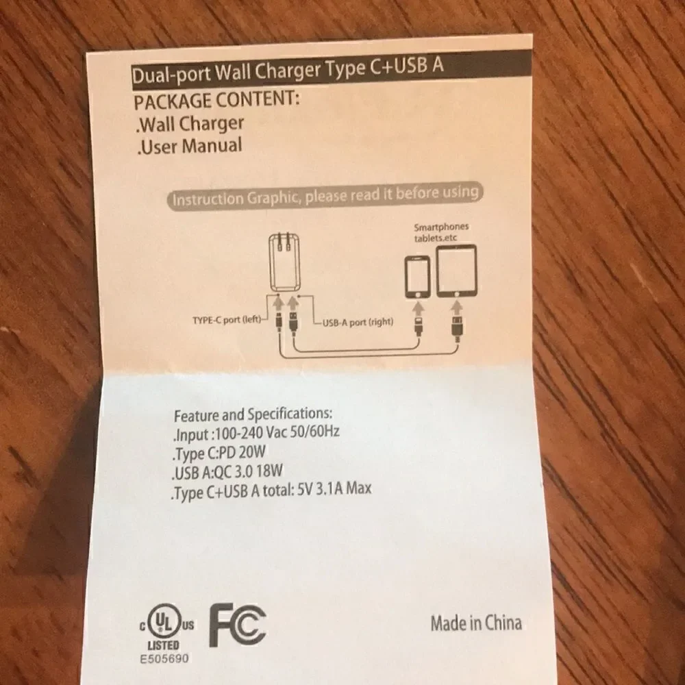 NEW Elexlinco Dual Port Wall Charger